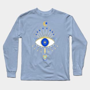 Blue and gold mystical eye Long Sleeve T-Shirt